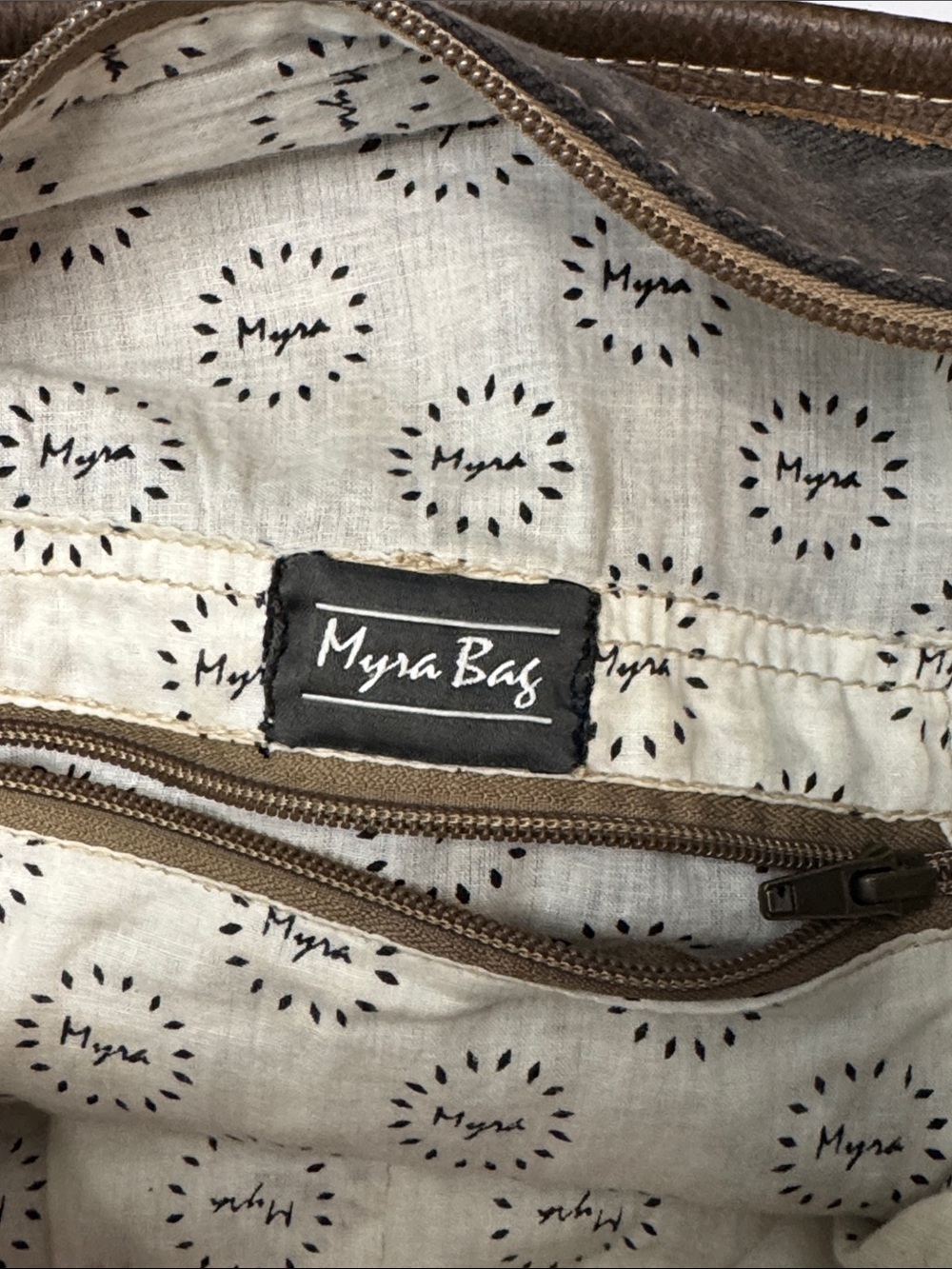 Myra Bag Boho Beige & Brown, Cowhide, Cotton, Leather, Crossbody Bag/ Purse - Picture 9 of 12